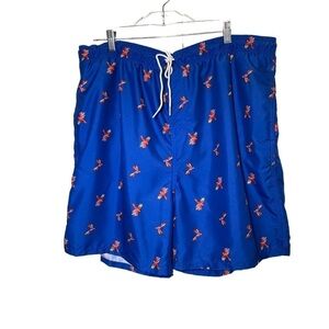 Old Navy men's size XXL novelty parrot print on blue swim trunks